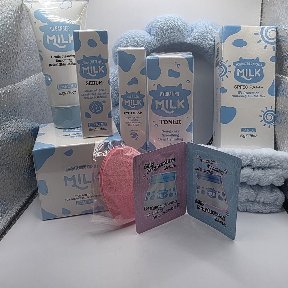 Laikou Milk Skin Care Set For Kids/Teens 10 Piece Set